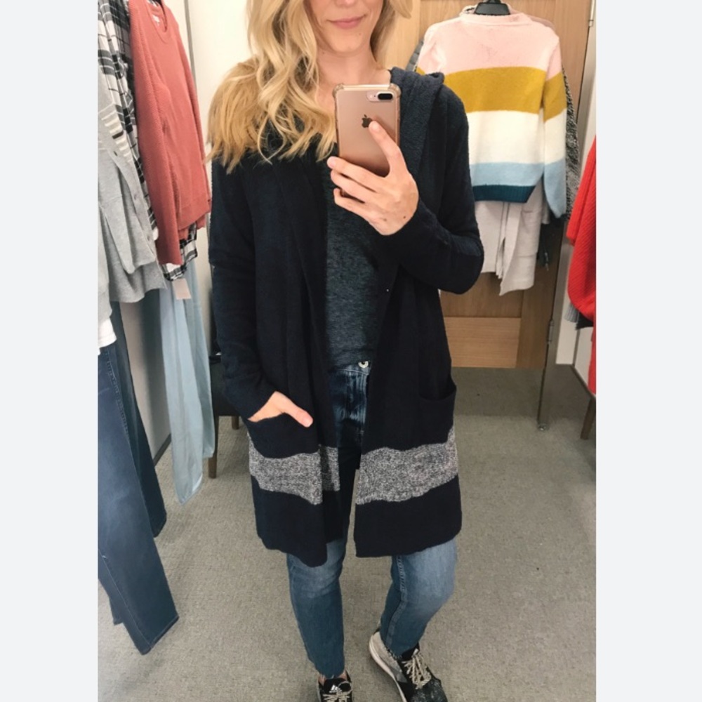 Barefoot Dreams CozyChic Lite Coastal Hooded Cardigan XS/S